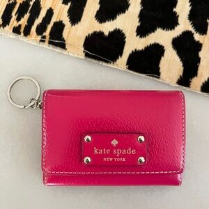 Kate Spade Fuchsia Leather Keychain Wallet